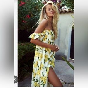 Agua Bendita Leandra Voila Dress in Deco Yellow